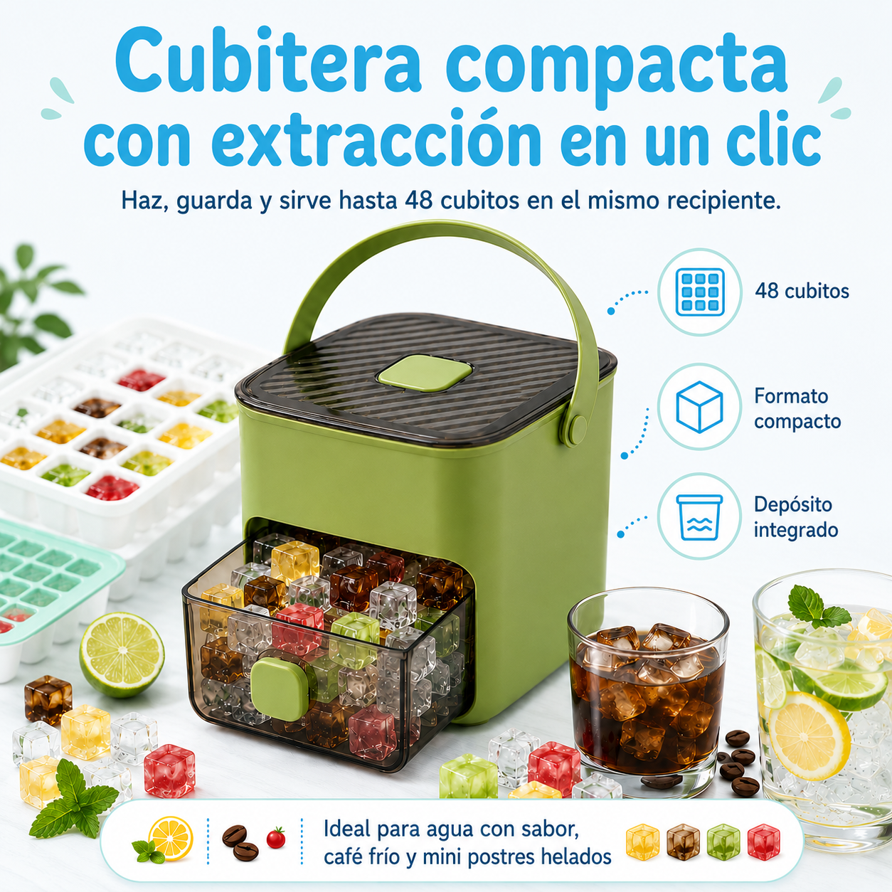 Cubitera con Depósito y Fácil Extracción