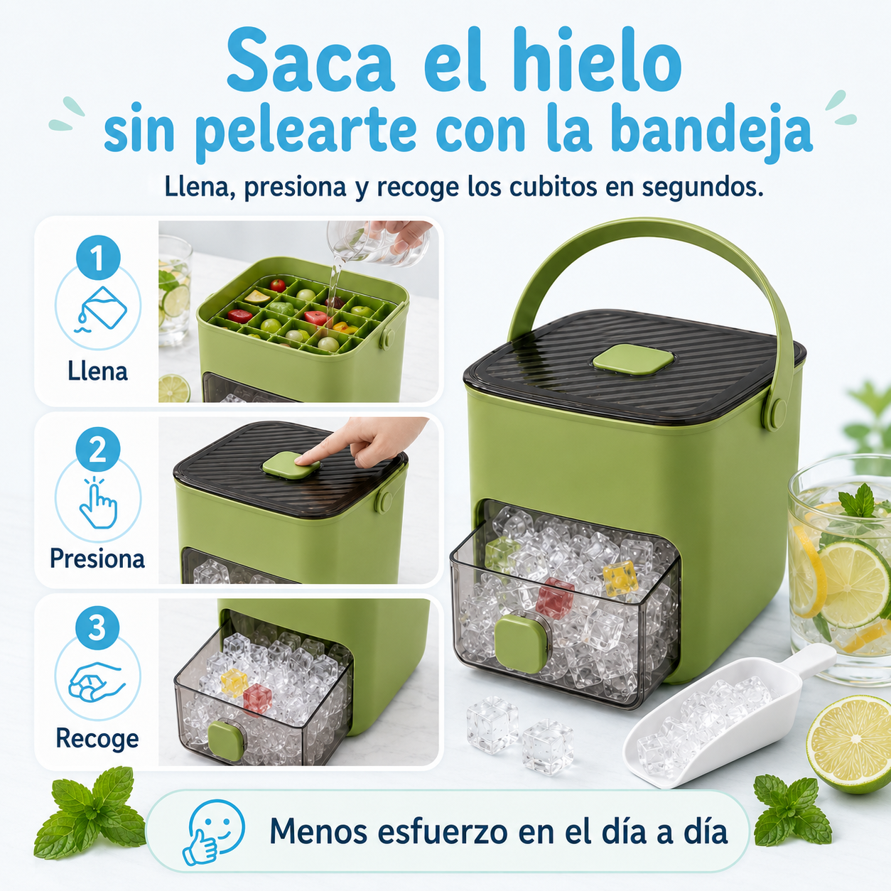 Cubitera con Depósito y Fácil Extracción