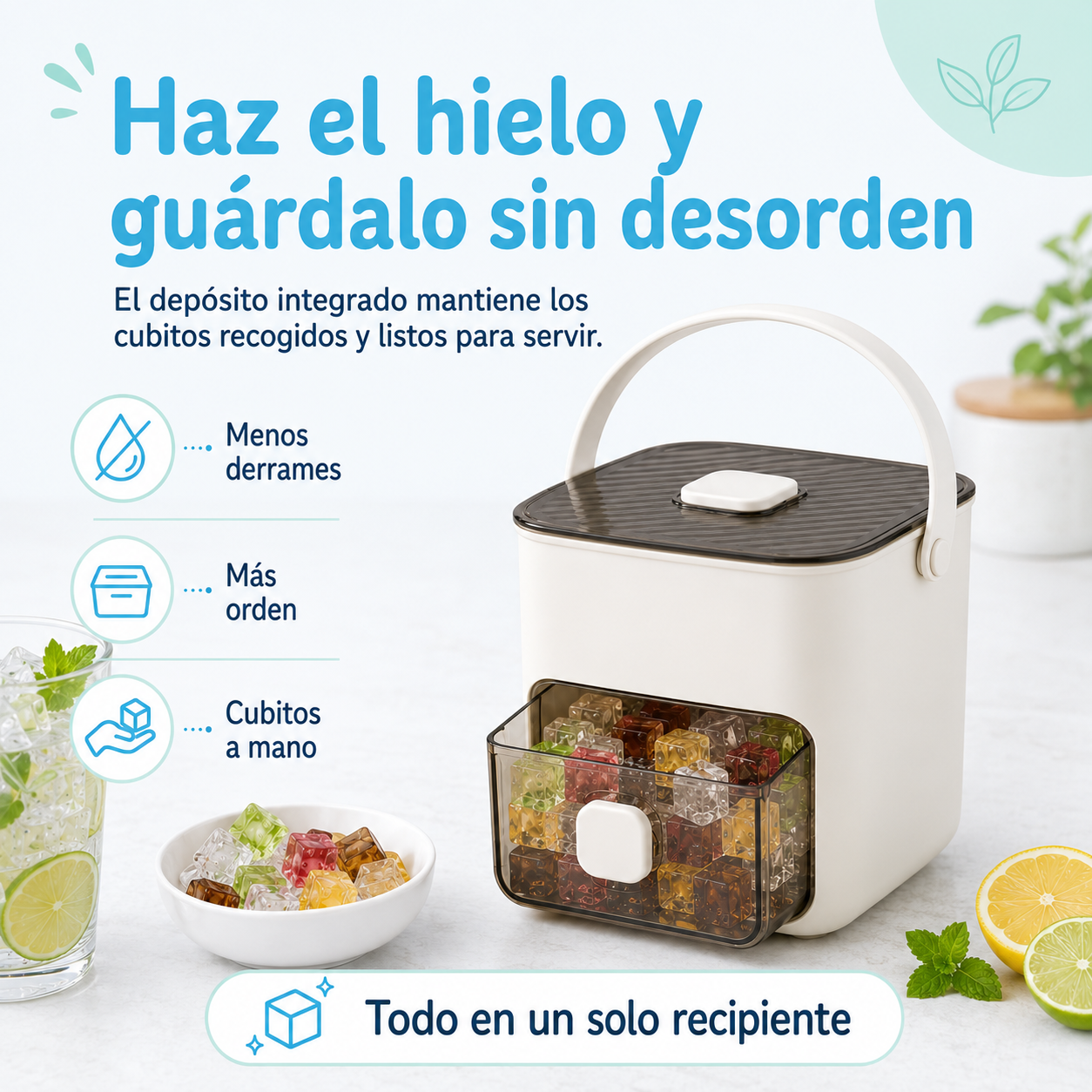 Cubitera con Depósito y Fácil Extracción